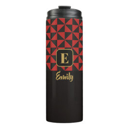 Duo Geo Black & Crimson Red Individuellen Namens Thermosbecher