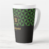 Duo Geo Black & Forest Green Individuellen Namen Milchtasse (Rechte Ecke)