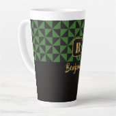 Duo Geo Black & Forest Green Individuellen Namen Milchtasse (Linke Ecke)