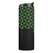 Duo Geo Black & Forest Green Individuellen Namen Thermosbecher (Nach links gedreht)