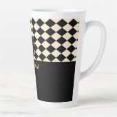 Duo Geo Black & Ivory Cream Individuellen Namen Milchtasse (Rechts)