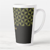 Duo Geo Black & Olive Moss Individuellen Namen Milchtasse (Rechts)