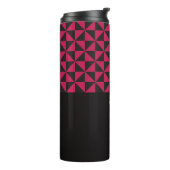 Duo Geo Black & Pink Individuellen Namen Thermosbecher (Nach links gedreht)