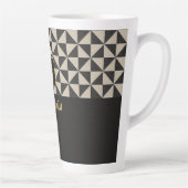 Duo Geo Black & Stone Gray Individuellen Namens Milchtasse (Rechts)