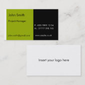 Duo - grün u. schwarz (2" x 3,5") visitenkarte (Vorne/Hinten)