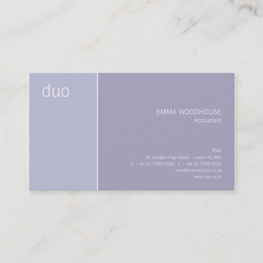 Duo-helles Stahlblau Visitenkarte (Vorderseite)