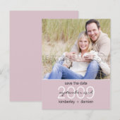 "Duo" Orchid Lila Save the Date Postkarte (Vorne/Hinten)