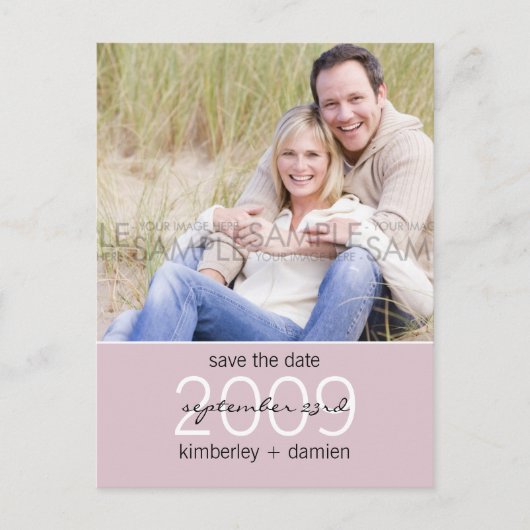 "Duo" Orchid Lila Save the Date Postkarte (Vorderseite)