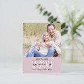 "Duo" Orchid Lila Save the Date Postkarte (Stehend Vorderseite)