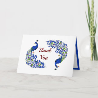 Duo Pfau gefaltete Hochzeit Dankeskarten Dankeskarte