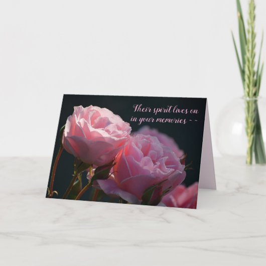 DUO PINK ROSES SYMPATHY CARD DANKESKARTE (Vorderseite)