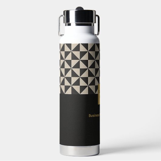 Duo schwarz & grau - Business-Logo Wasserflasche Trinkflasche (Vorderseite)