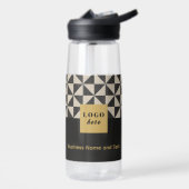 Duo schwarz & grau - Business-Logo Wasserflasche Trinkflasche (Links)