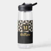 Duo Schwarz/Grau-Individuelle Name Trinkflasche (Links)