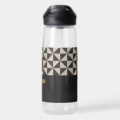 Duo Schwarz/Grau-Individuelle Name Trinkflasche (Rückseite)