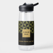 Duo schwarz & olive - Firmenlogo Wasserflasche Trinkflasche (Links)