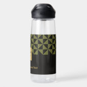 Duo schwarz & olive - Firmenlogo Wasserflasche Trinkflasche (Rückseite)