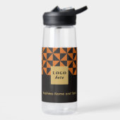 Duo schwarz & orange - Firmenlogo Trinkflasche (Links)