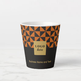 Duo Schwarz-Orange-Kunsthandwerk-Logo Latte Tasse