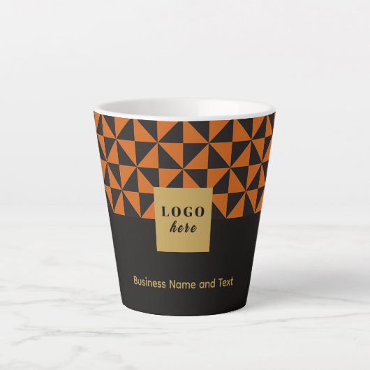 Duo Schwarz-Orange-Kunsthandwerk-Logo Latte Tasse (Vorderseite)