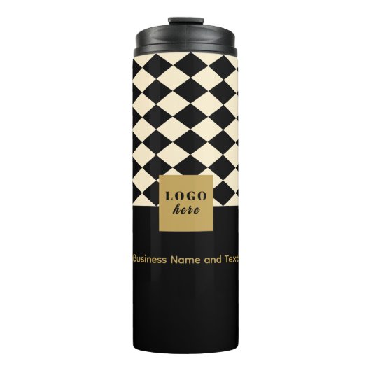 Duo schwarz und creme - GeschäftslogoThermal Tumbl Thermosbecher (Vorderseite)