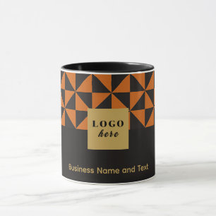 Duo, schwarz und gebrannt, Orange - Geschäftsproto Tasse