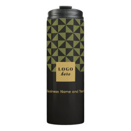 Duo schwarz und olivfarben - FirmenlogoThermal Tum Thermosbecher