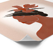 Duo Tänzerin und Blumenhut Minimalistische Kunst Poster (Ecke)