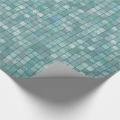 Duo-Ton aquamarines Fliesen-Muster Geschenkpapier (Ecke)
