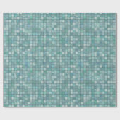 Duo-Ton aquamarines Fliesen-Muster Geschenkpapier (Flach)