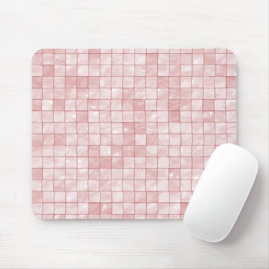 Duo-Ton Pastellrosa-Fliesen-Muster Mousepad (Mit Mouse)