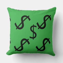 Duo Tone Dollar $ign Grün Rot Kissen