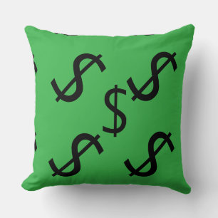 Duo Tone Dollar $ign Grün Rot Kissen