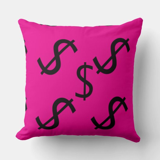 Duo Tone Dollar $ign Pink Red  Kissen (Vorderseite)