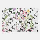Duo Tone Dollar $ign Weiße Blumenmuster Geschirrtuch (Horizontal)