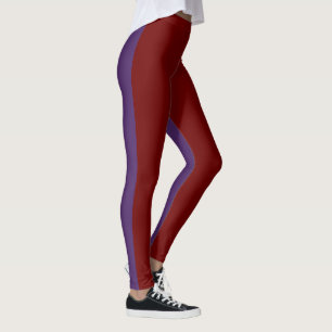Duo Tone Lila und dunkelrot Leggings