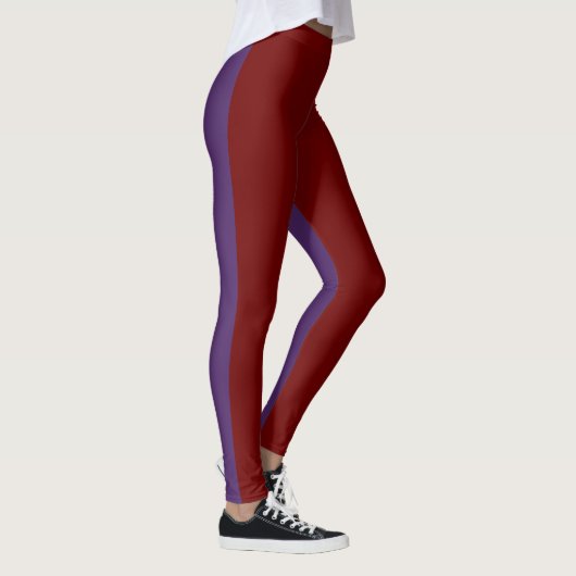 Duo Tone Lila und dunkelrot Leggings (Rechts)