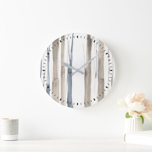 Duo Tone Trees II Große Wanduhr (Zuhause)