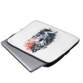 Duo Tone Wolf Illustration Laptopschutzhülle (Vorne Knopf)