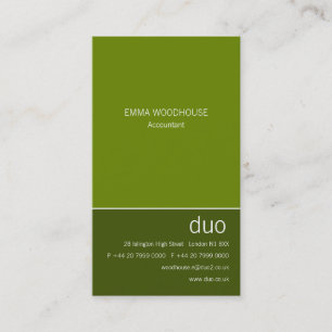 Duo-Vertikale kann grünen Visitenkarte