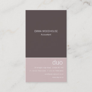 Duo-vertikaler Taupe u. Rosa Visitenkarte