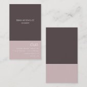Duo-vertikaler Taupe u. Rosa Visitenkarte (Vorne/Hinten)