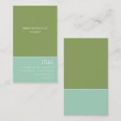 Duo-vertikales Aqua u. Grün Visitenkarte (Vorne/Hinten)