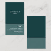 Duo-vertikales aquamarines visitenkarte (Vorne/Hinten)