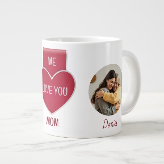 Duo Wir Liebe Sie Mama Jumbo Tasse (Vorderseite Rechts)