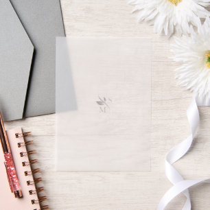 Duogram-Vellum-Overlay für Hochzeitseinladungen Pergament Einladungen