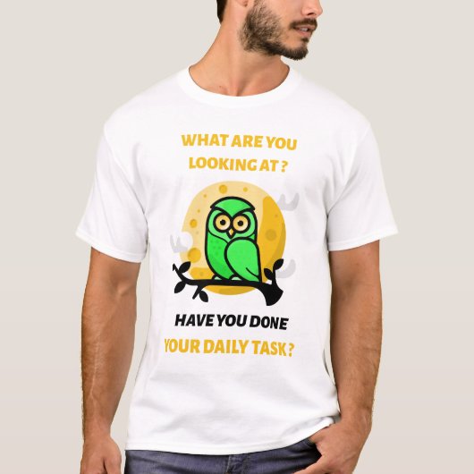 Duolingo Owl Daily Task T-Shirt (Vorderseite)