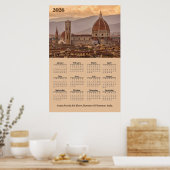 Duomo de Firenze, Florence Italy 2026 Calendar Poster (Küche)