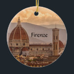 Duomo Florenz Italien Kathedrale Design Einrichtun Keramik Ornament<br><div class="desc">Duomo von Florenz, Italien Kathedrale Design Ornament mit anpassbarem Text, vorne und hinten. Die Kathedrale von Florenz, formell die Cattedrale di Santa Maria del Fiore, ist die Kathedrale von Florenz, Italien. Es wurde 1296 im gotischen Stil mit einem Design von Arnolfo di Cambio begonnen und 1436 mit der von Filippo...</div>