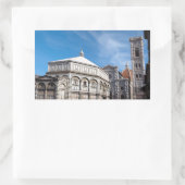 Duomo und Baptistry, rechteckiger Aufkleber in Flo (Tasche)